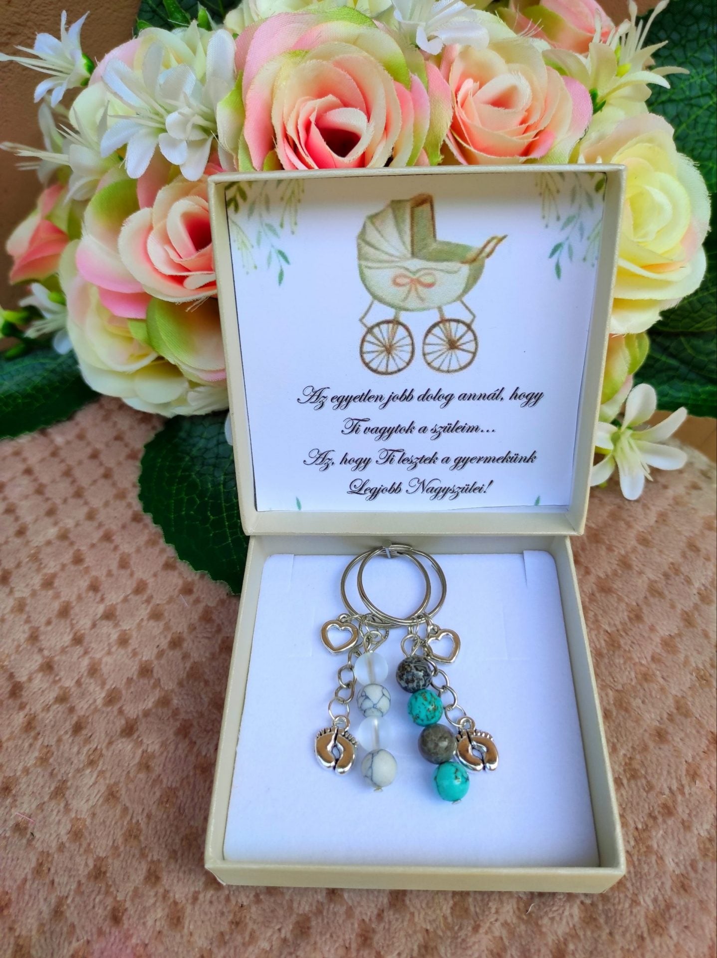 Nagyszülők lesztek! bejelentő kulcstartó